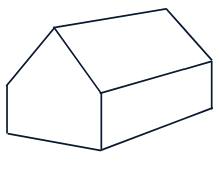 Illustration Satteldachhaus mit Balkon und Terrasse